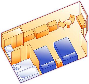 two double bed floor plan